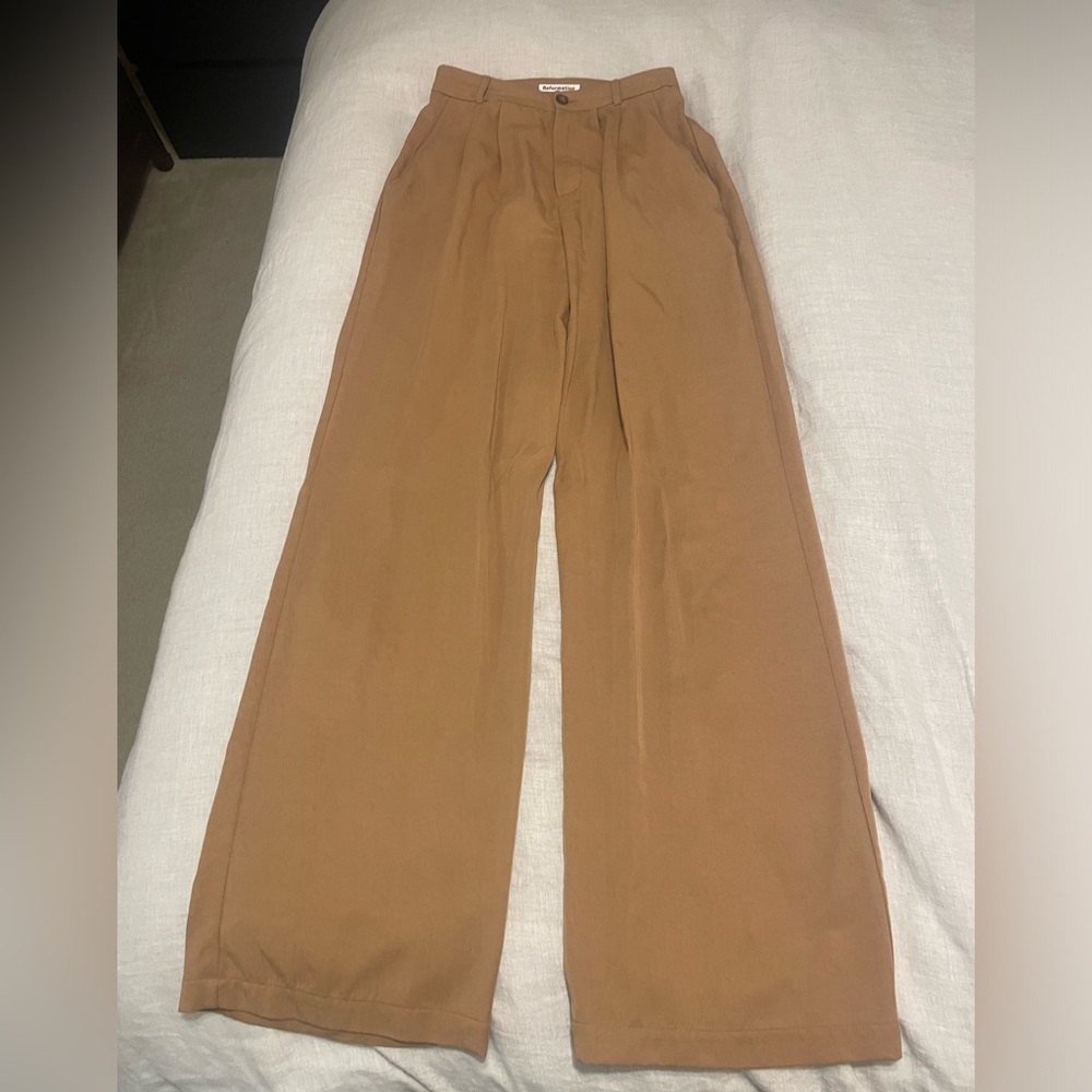 NWOT Reformation Mason Pants in Camel